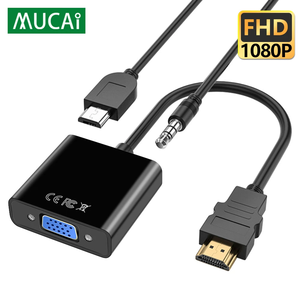 1080p Hdmi Uyumlu Vga Kablosu Donusturucu Hdmi Uyumlu Vga Kadin Donusturucu Adaptor Dijital Analog Laptop Icin Pc Tv Ps4 Hdmi Kablolari Aliexpress