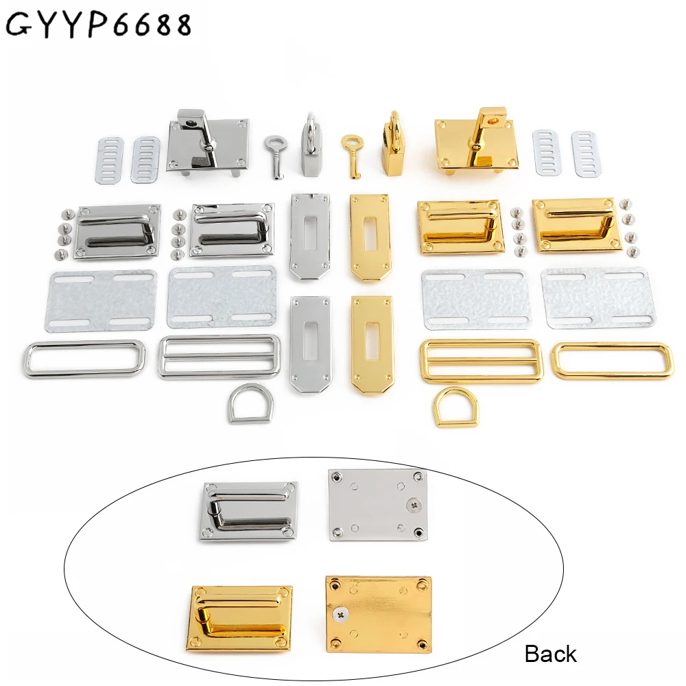 ชุดล็อคโลหะ 1/4/10 ชุด แบบโค้ง แบบสี่เหลี่ยม แบบหมุนได้ สำหรับกระเป๋าสะพายไหล่ กระเป๋าถือ กระเป๋าคาดอก อุปกรณ์เสริม 1
