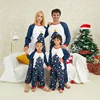 Xmas Festive Family Pajamas Set with Reindeer Print Cozy Matching Crew Neck Sleepwear for Christmas Celebrations 1