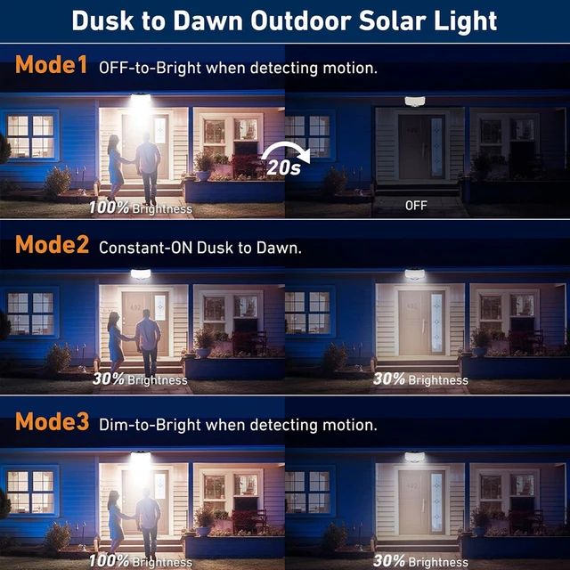 Solar Lights Outdoor 234LED 3 Modes Motion Sensor Flood Lights with Remote IP65 Waterproof Security Solar Lights for Outside 4
