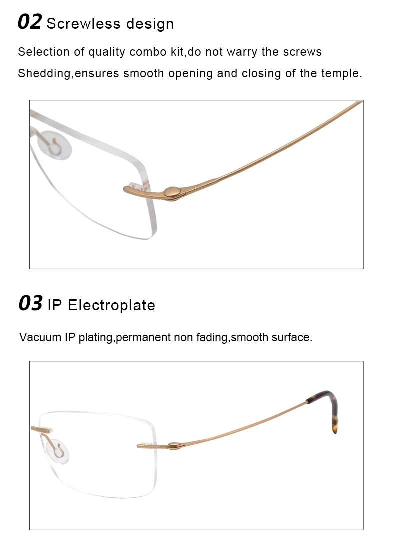 Krasivyy Unisex Rimless Square Eyeglasses 4