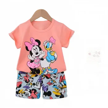 Set estivo per neonate Top con stampa a maniche corte Abiti per ragazze Set casual carino Abbigliamento per bambini di moda 1