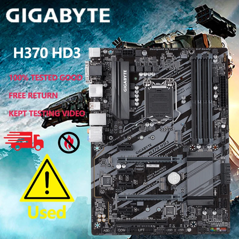 Gigabyte H370 Hd3 Scheda Madre Desktop Ultra Resistente-Chipset Intel-Socket H4 Lga-1151