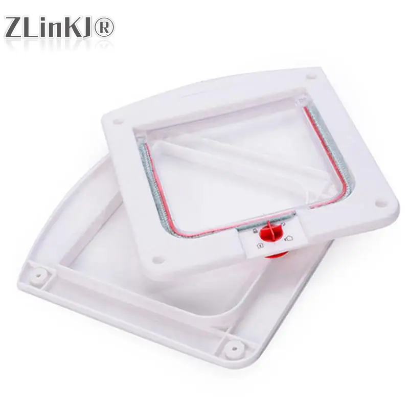1PC Pet Dog Cat Door Free Access 4 Way Magnetic Lockable Flap Door Gate Telescoping Frame Flap Gate Magnetic Closure