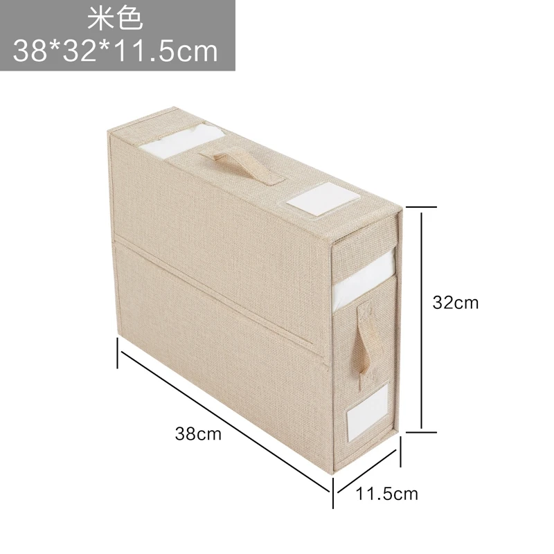 NEW Sheet Set Organiser Storage Box Fabric Windowable Zipper Folding Blanket Organiser Wardrobe Bedding Storage Boxes Home 6