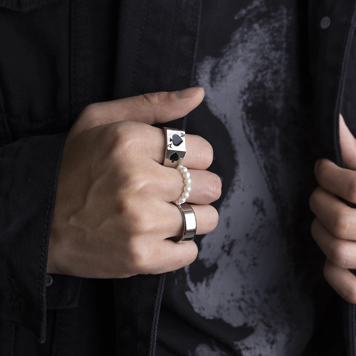 【レア美品】nanagu four hoops ring silver925 four hoops ring(4ring set) | nanagu