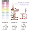 Kids Desk and Chair Set, Height Adjustable Children Bedroom Study Desk with Tilt Desktop, Can Directly for Drawing, Book Stand 3