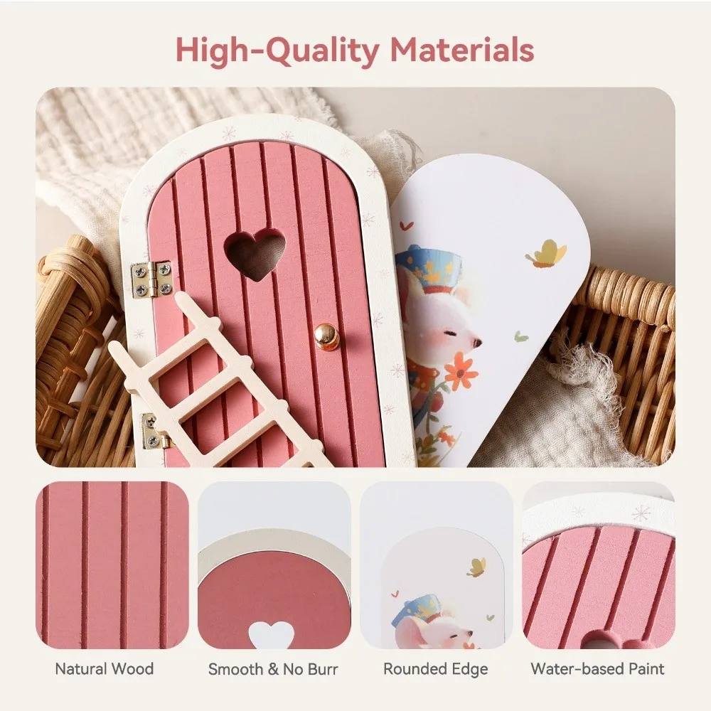 Wooden Mini Fairy Elf Door Home Decor