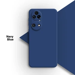Shockproof Premium Liquid Silicone Gel Phone Case - High-Quality Soft Back Cover for Huawei P50 (Navy Blue)
