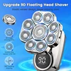 9D Floating Electric Shavers for Men Bald Head IPX7 Waterproof Electric Razor Wet/Dry Shaving with Grooming Kit with LED Display 4
