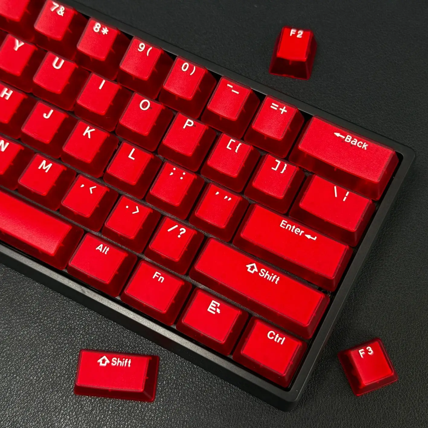 114키 레드 제이드 푸딩 키캡, 더블샷 PBT 키캡, 반투명 RGB 백라이트 키캡, MX 스위치 키보드용 OEM 프로파일