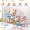 Makeup Drawer Storage Organizer with 24 Drawers, 4 Set Acrylic Office Desk Organization and Storage 6