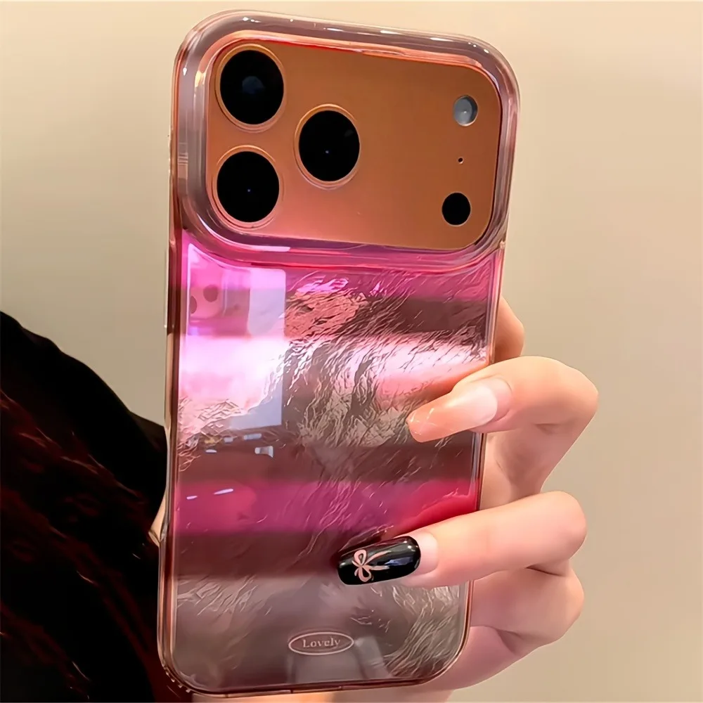 Elegant Rose Red & Brown Striped Glacial Pattern Phone Case Cover