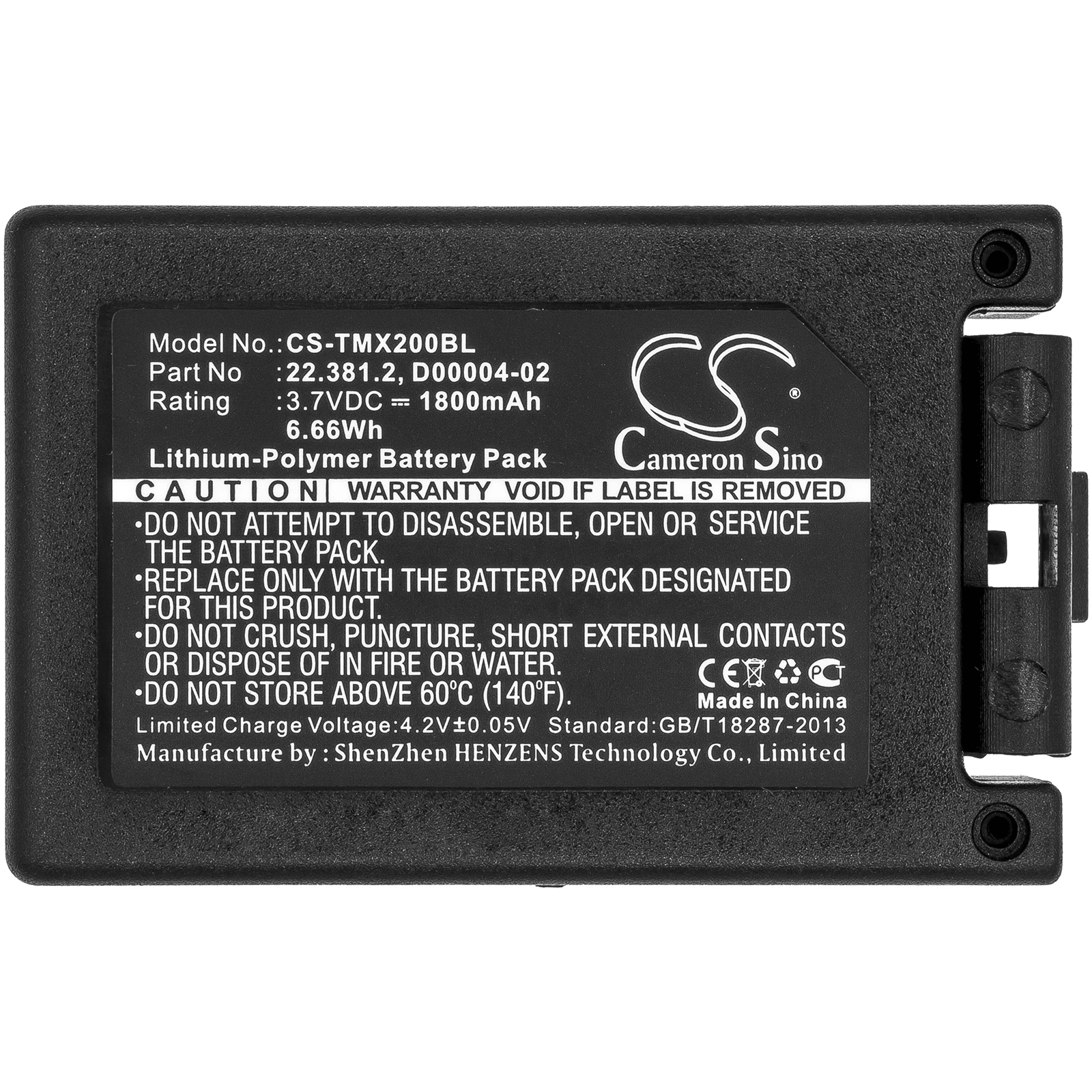 Li-Polymer battery for Teleradio Crane Remote Control,3.7V,1800mAh,Transmitter Tele Radio TG-TXMNL,TG-TXMNL