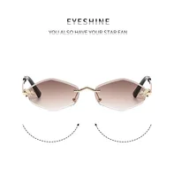Mode petites lunettes de soleil polygonales pour femmes marque de luxe marron losange lunettes de soleil femme Vintage métal nuances lunettes 5