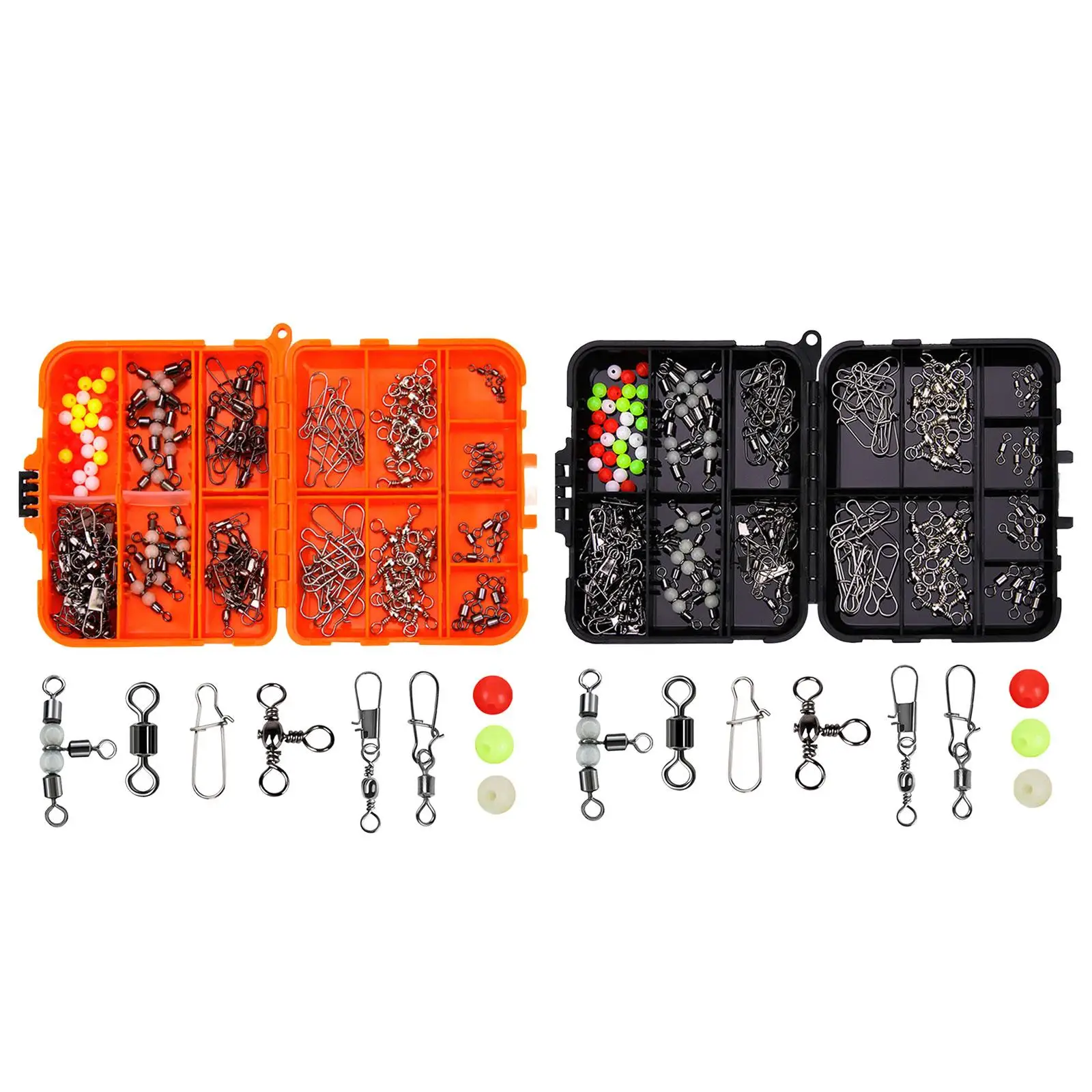 141Pcs Fishing Swivels Kit 3 Way Swivels Lock Snaps Line Connector Barrel Swivels for Trout Freshwater Saltwater Sea Fishing 141Pcs Fishing Swivels Kit 3 Way Swivels Lock Snaps Line Connector Barrel Swivels for Trout Freshwater Saltwater Sea Fishing