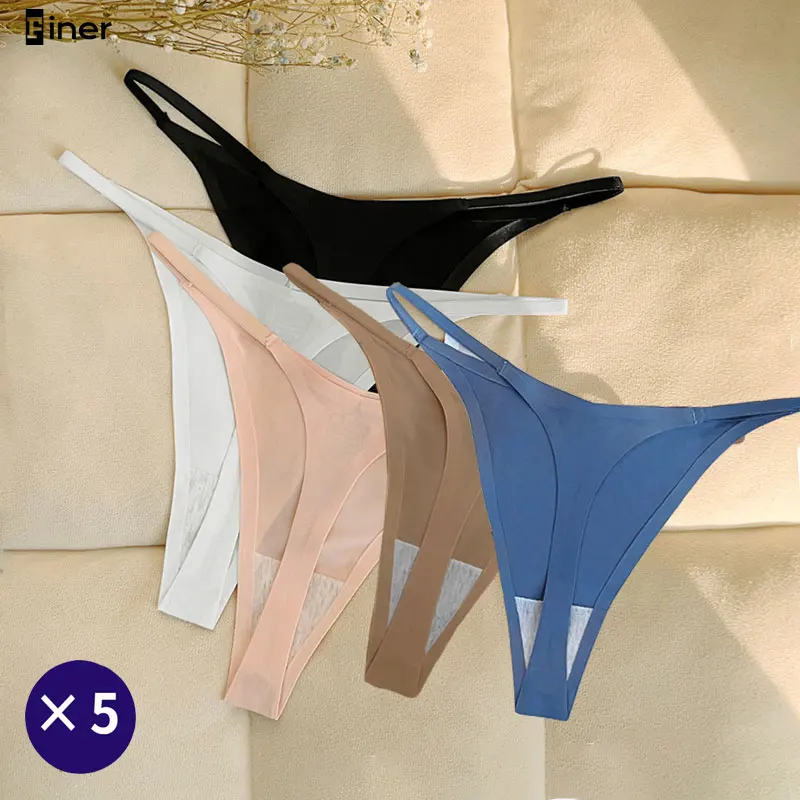 5 Pcs/Lot Women Seamless Silk Sports Panties Seamless Comfort GString
