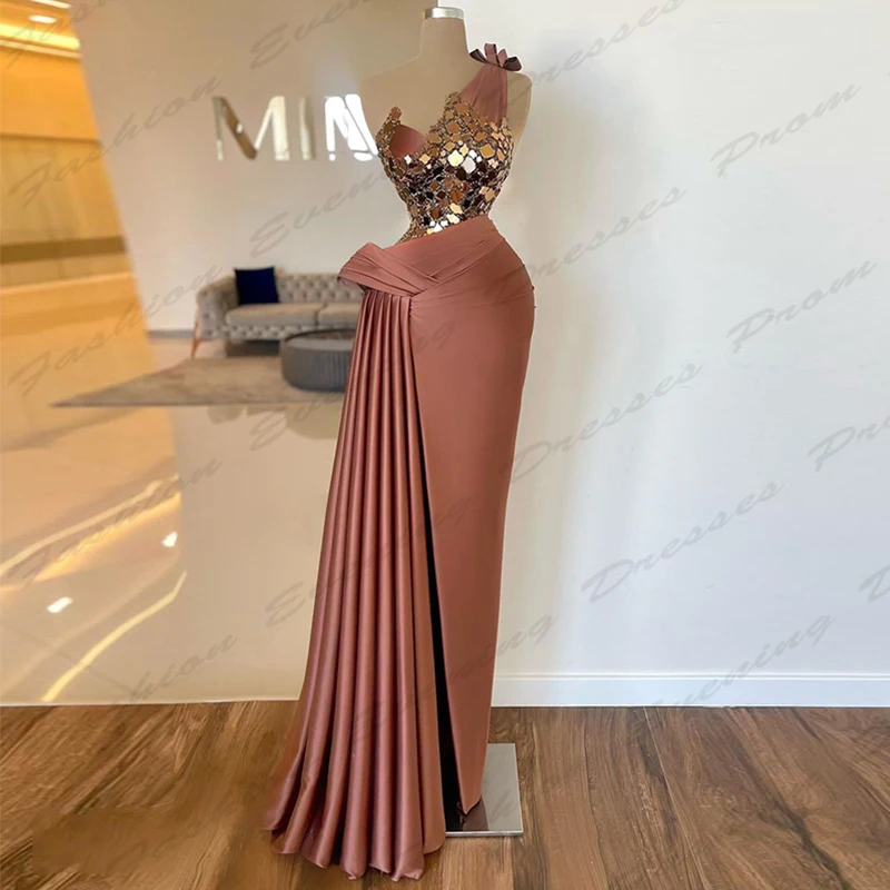 Sexy Backless Evening Dresses For Women Simple Slimming Satin Fashion Mermaid Off Shoulder Sleeveless Elegant Party Prom Gowns