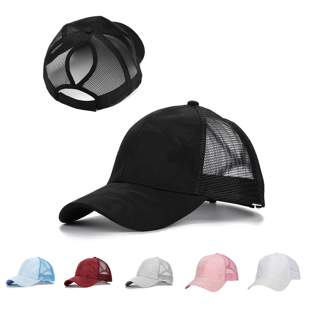 YAMEE Ponytail Baseball Cap For Women - Mesh Quick-Dry, Criss Cross Back, Adjustable One Size (White) - View #10