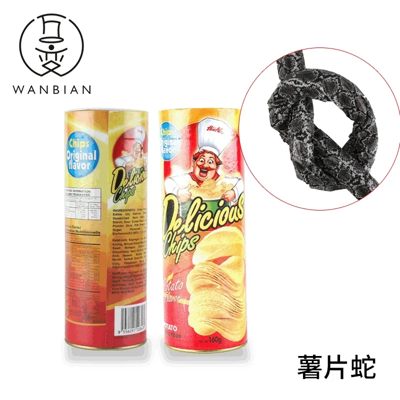 Potato Chip Snake Stage Magic Tricks Toy in A Can April Fool Day Halloween Party Jokes Scary Fries Gag Gift magic trick toy magic tricks toy magic props toy magic tricks props magic trick props magic show props prank scare toy prank scare box