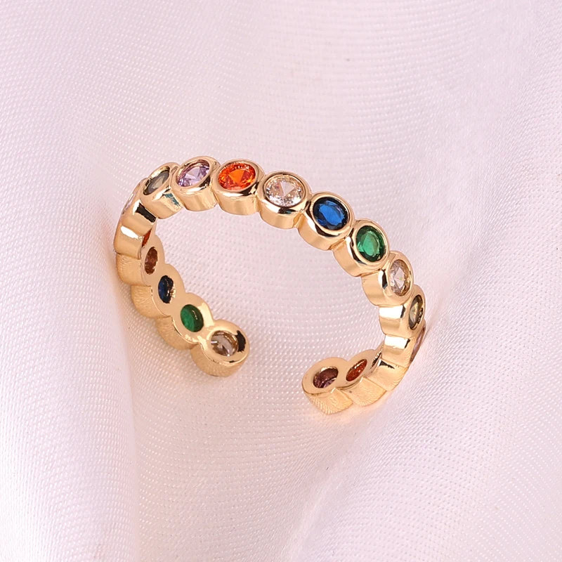 Elegant Gold Ring with Green Zircon - Rainbow Collection Jewelry Gift