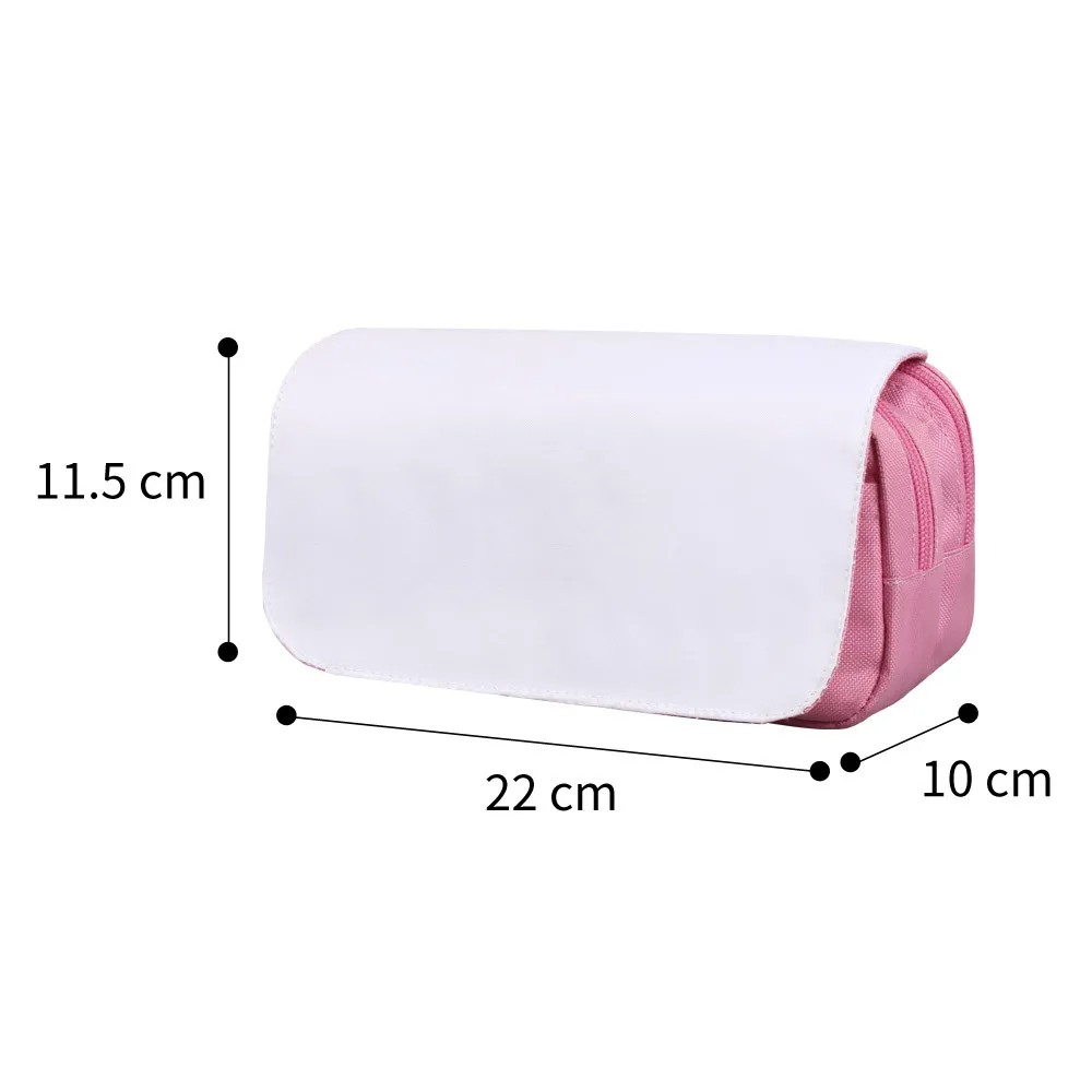Sublimation Blank Pencil Bag Makeup Bags Large Capacity Multi-Layered Zipper Cosmetic Bag Pencil Case For Heat Transfer Print 2
