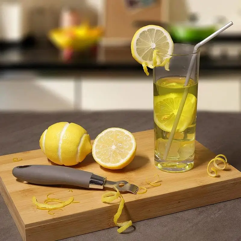 Vegetables Peeler Stainless Steel Lemon Orange Twist Peeler Tool For  Cocktails Multifunctional Citrus Grater With Slotted
