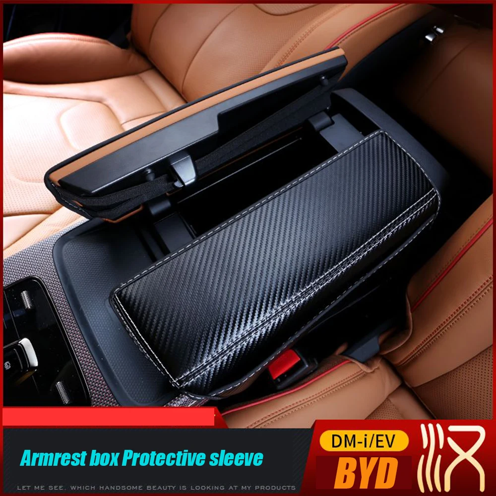 

Car Center Console Armrest Box Cover Leather For BYD Han EV DM-I 2022 2023 Case Microfiber Leather Storage Trim Accessories