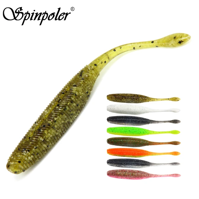 Spinpoler Plastic Stick Bait Wacky Worms Soft Lures With Salt Bulbous Tail  Worm Minnow Lures For