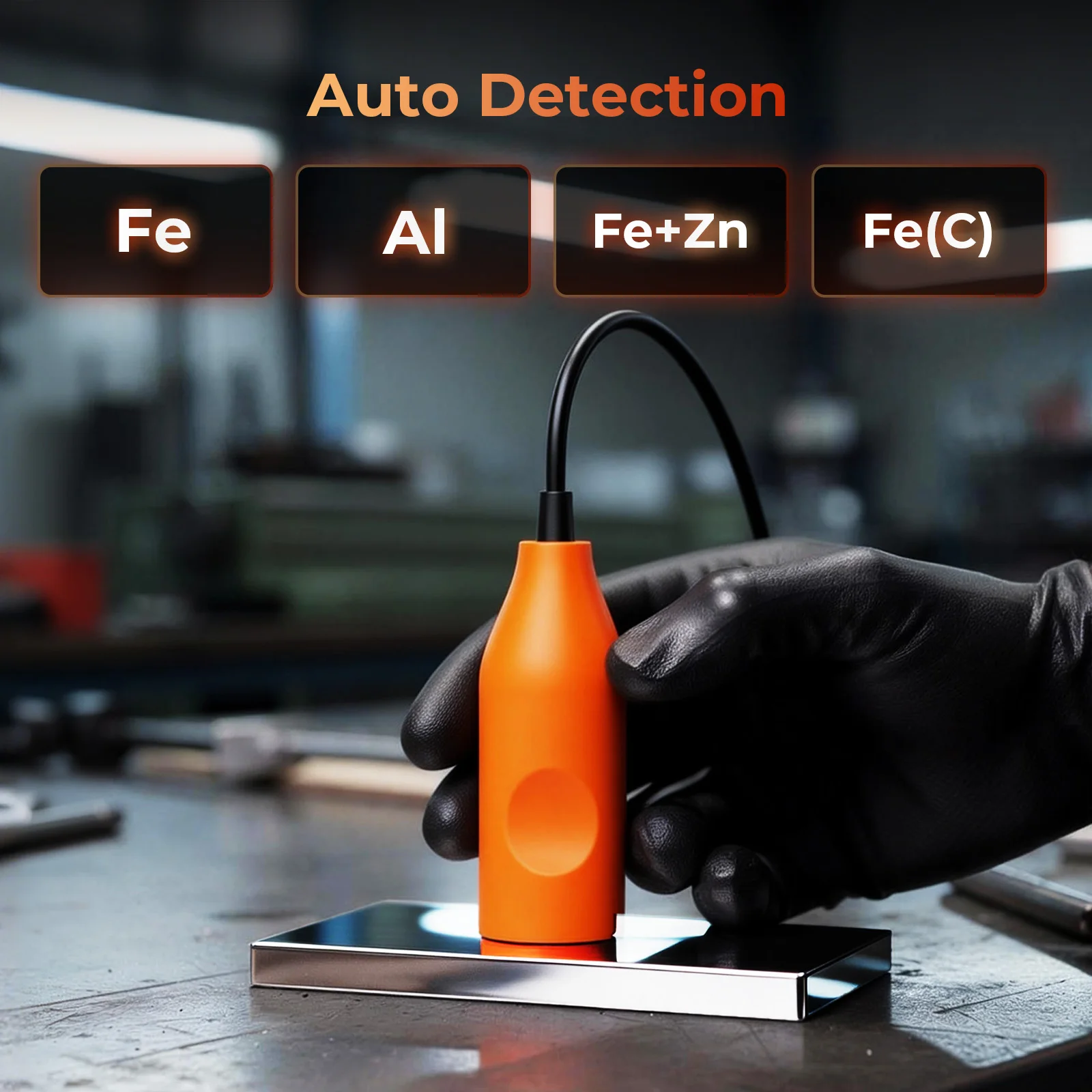 Digital Paint Thickness Gauge Built-in Bluetooth 0.0-9900μm Fe/Al/Zi Putty Car P