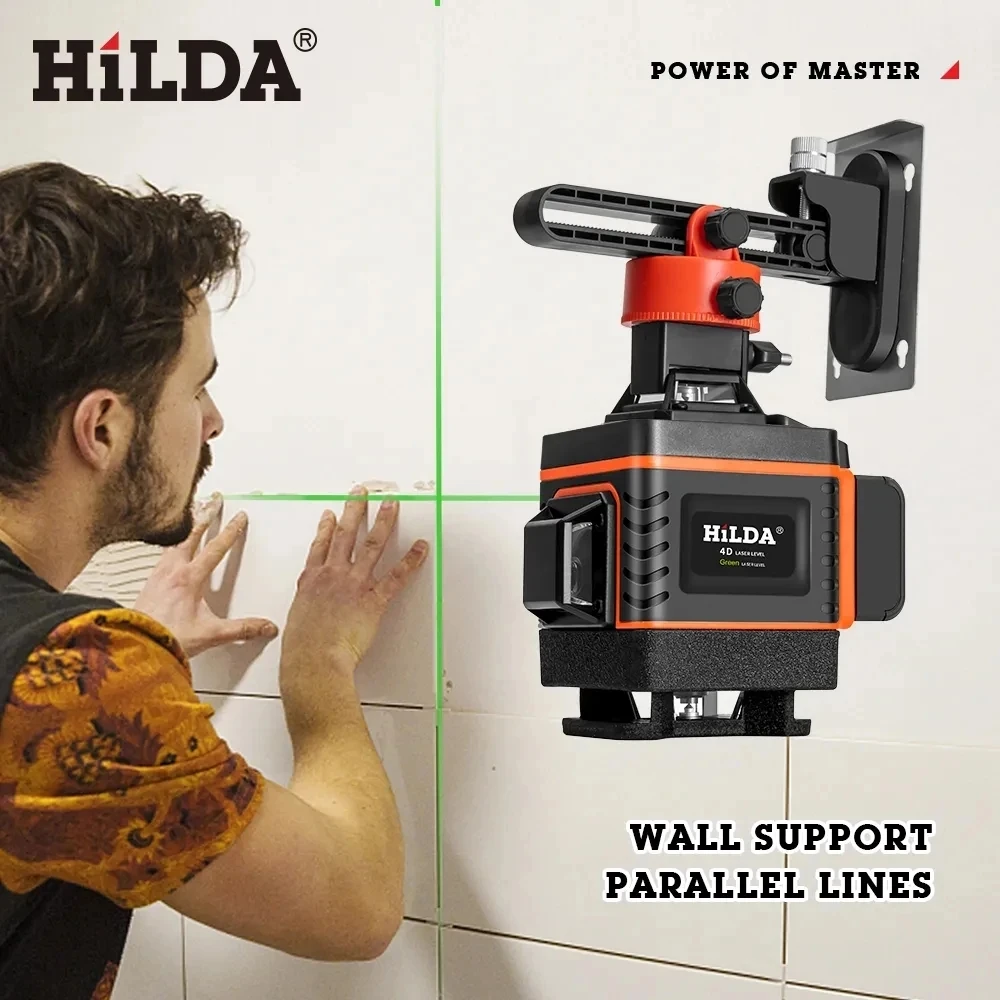 Laser Level HILDA 16/12Lines 4D Laser Level Green Line Self-Leveling 360 Horizontal And Vertical Green Beam