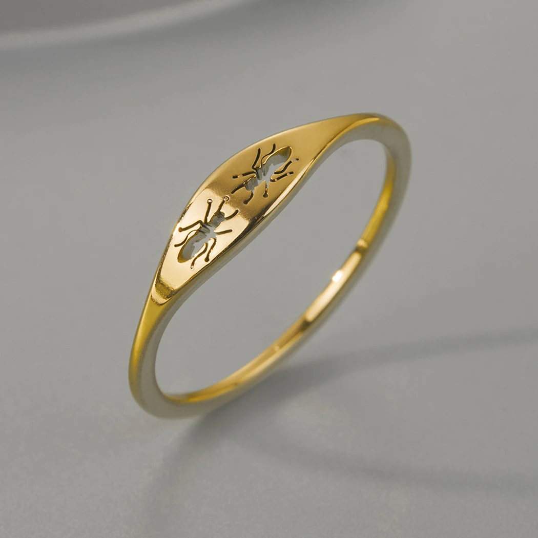 Cxwind Silver Ant Ring Gold Animal Jewelry Motivo Geometrico Uomo Viking Gothic Jewelry Delicato Anello In Acciaio Inossidabile
