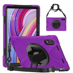 Kids Edition Shockproof Armor Tablet Cover with Stand and Strap for Xiaomi poco pad 12.1 (Purple)
