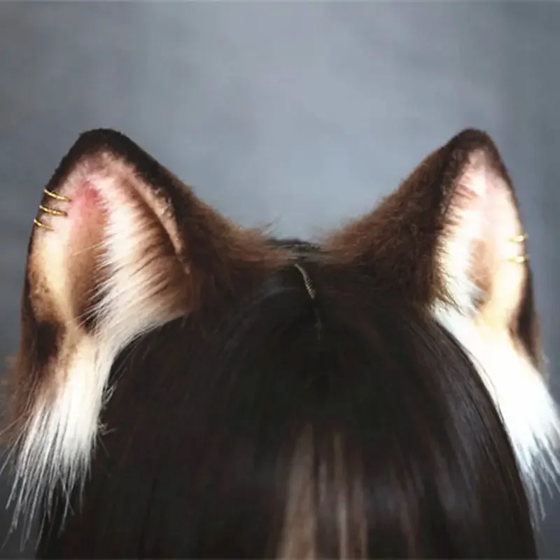 Halloween Props Hair Band Custom Simulation Short Hair Cat Ear Hair Hoop Earring Gift Cosplay Headdress Accessories