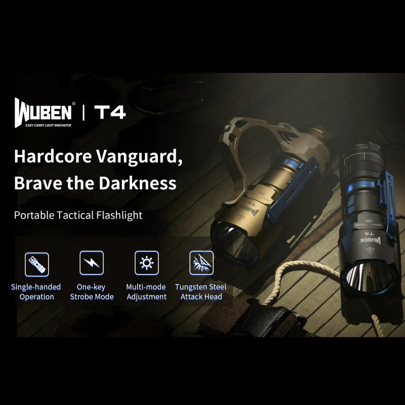 WUBEN T4 とWUBEN AP50セット　タクティカル懐中電灯 EDC Wuben T4 Portable Tactical Flashlight | Best Practical