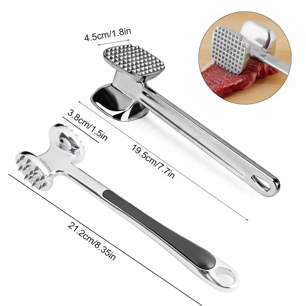 Aluminum Steak Metal Hammer 19 Cm Meat Tenderer Double Sided Household Kitchen Tool 1pcs meat tenderizer meat hammer