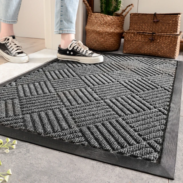 Non-Slip Rubber Rug Welcome Entry Doormat Floor Carpet Indoor Outdoor  Waterproof