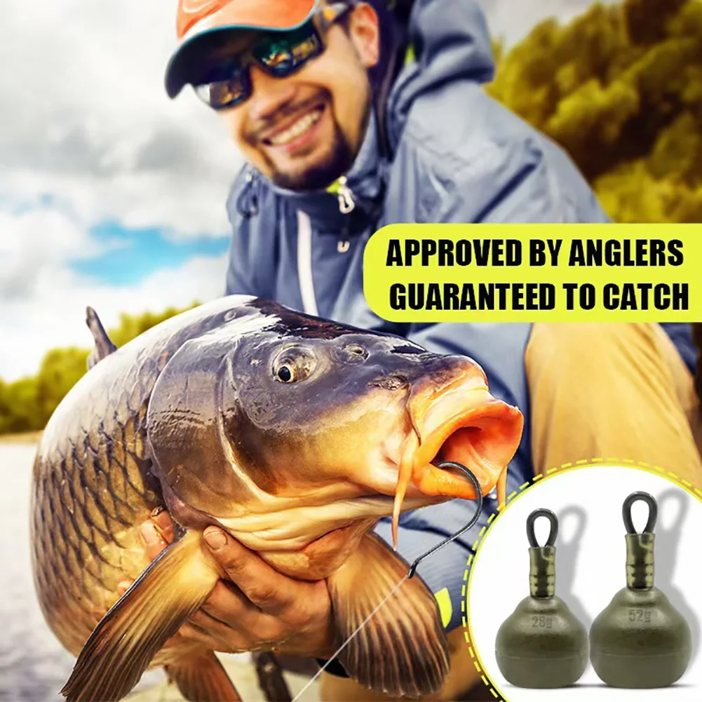 1Pc Carp Fishing Rubber Coated Sinker Set 14g/28g/52g European Carp Fishing Weights Rubber Coated Lake Bottom Fishing Sinkers