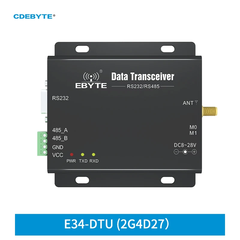 

Wireless Data Transceiver RS232/RS485 CDEBYTE E34-DTU(2G4D27) 433M/2.4G Modbus Protocol Full Duplex Transmission Transceiver