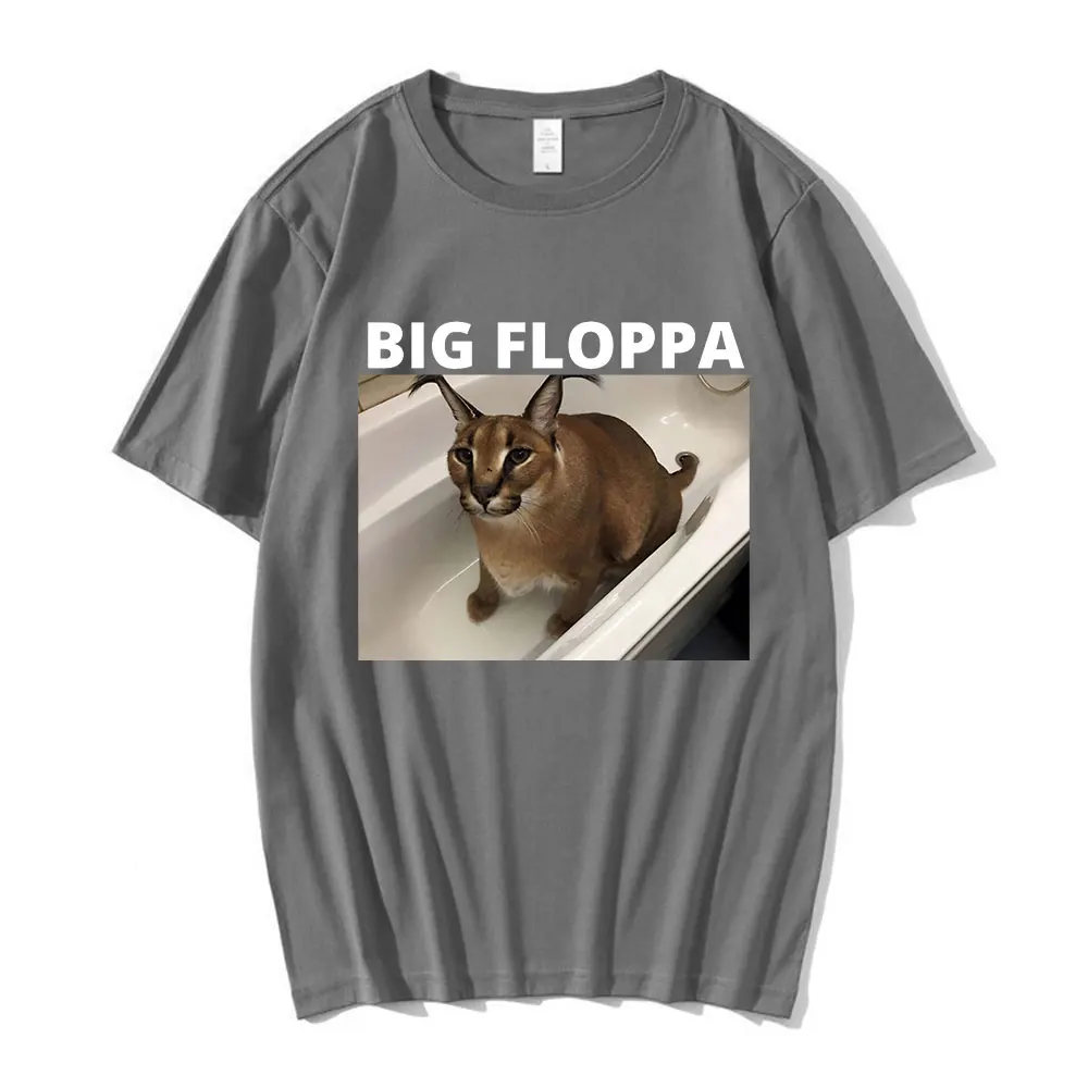 Em promoção! Grande Floppa T-shirt Engraçada Meme Gato Bonito