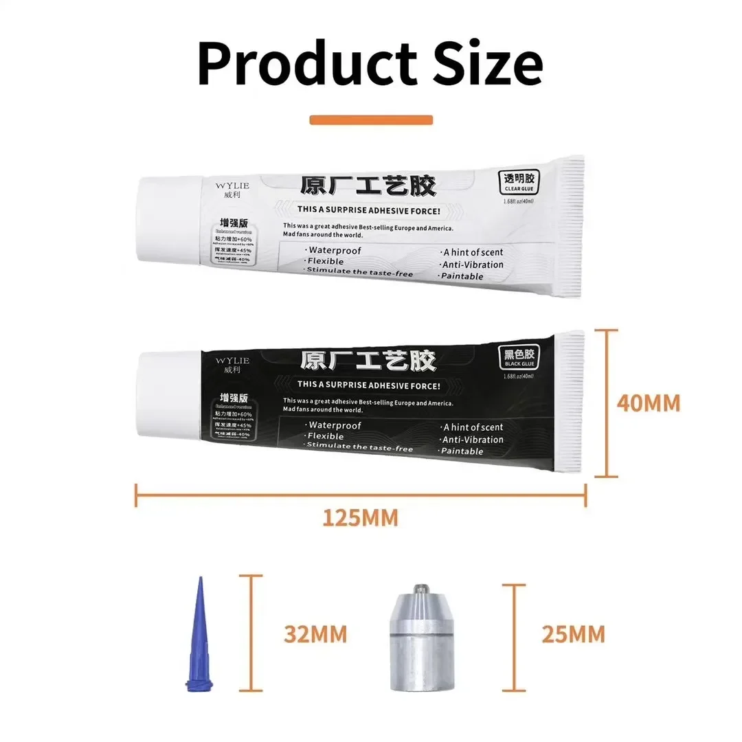 WYLIE Mobile Phone Repair Black/Clear Liquid Glue LCD Screen Frame Back Cover Repair Fast Curing Waterproof Adhesive sets