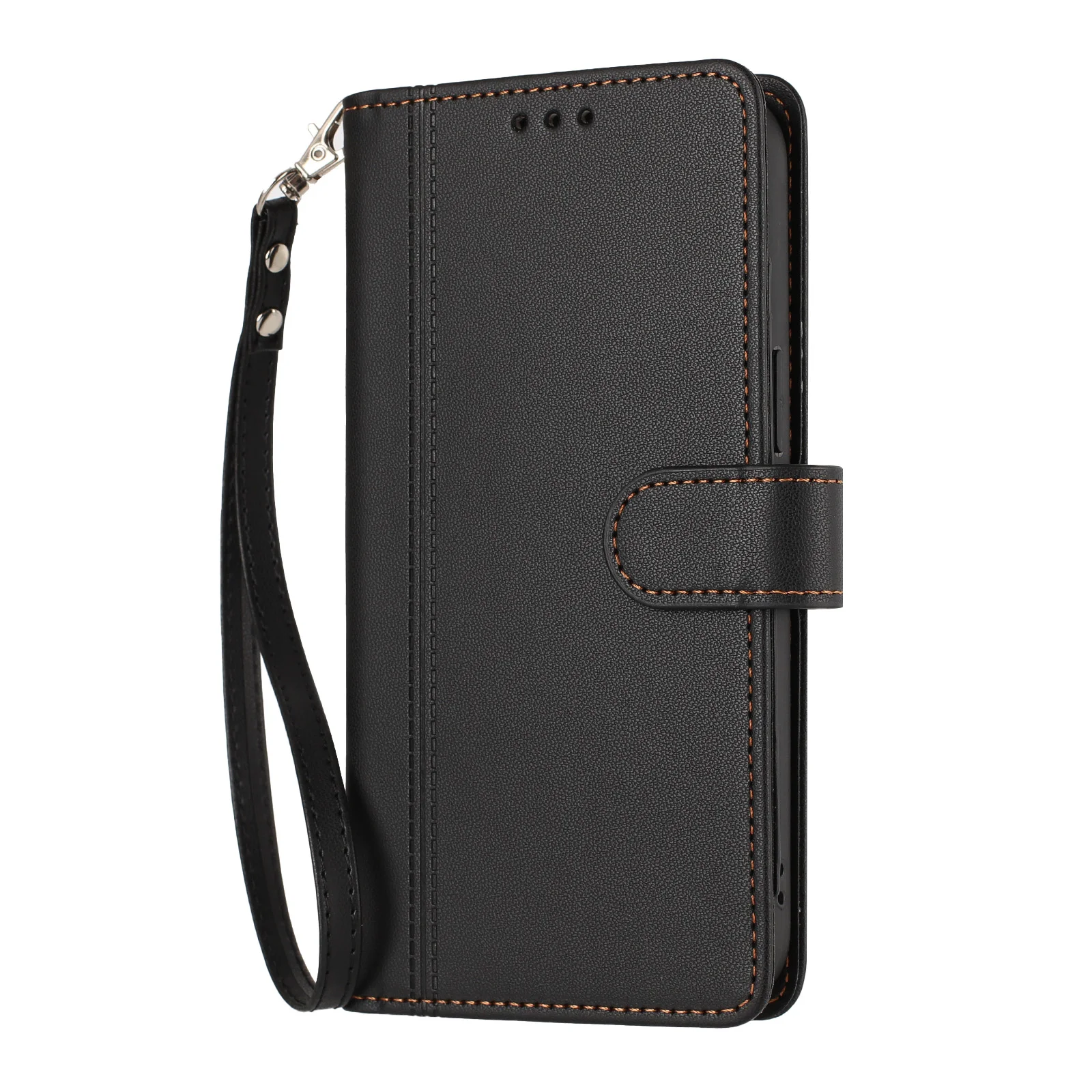 Luxury Leather Flip Phone Case with 9 Card Slots and Strap Book Wallet Design