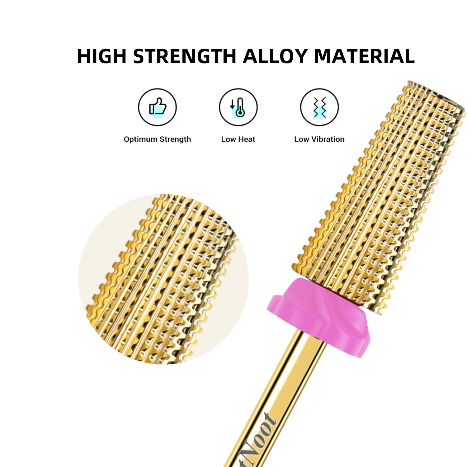 네일 드릴 비트, 5 in 1 카바이드 테이퍼형, 3/32인치 샹크, 아크릴 네일, 하드 젤, 큐티클 빠른 제거용