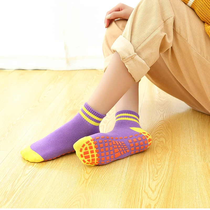 Unisex Cotton Breathable Non-slip Floor Socks Adult Kids Trampoline Parent- child Early Education Socks Fitness Sports Yoga Socks