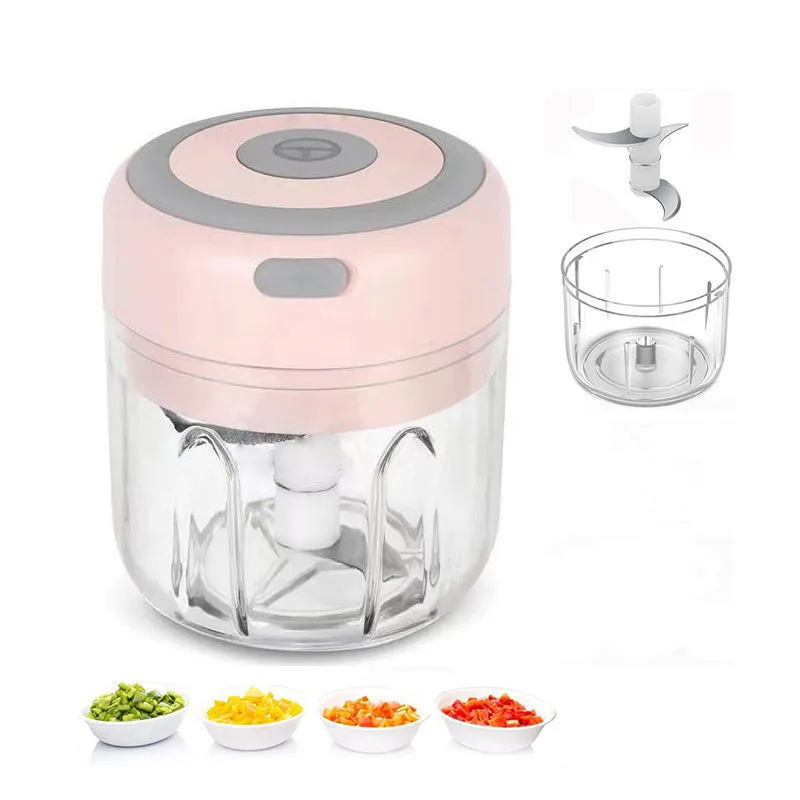 250ML Electric Garlic Mincer Vegetable Chopper Food Chopper USB Mini Onion Chopper Portable Small Food Processor