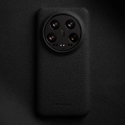Melkco Premium Handmade Genuine Leather Business Phone Cover - Xiaomi 14 (Black)