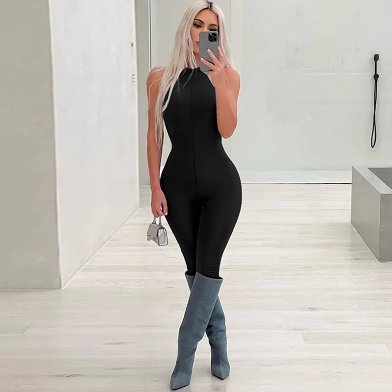 

Zabrina Fashion Sleeveless Backless Club Y2K Tracksuits Romper Women One Piece Streetwear Sexy Bodycon Jumpsuit 2022 Winter