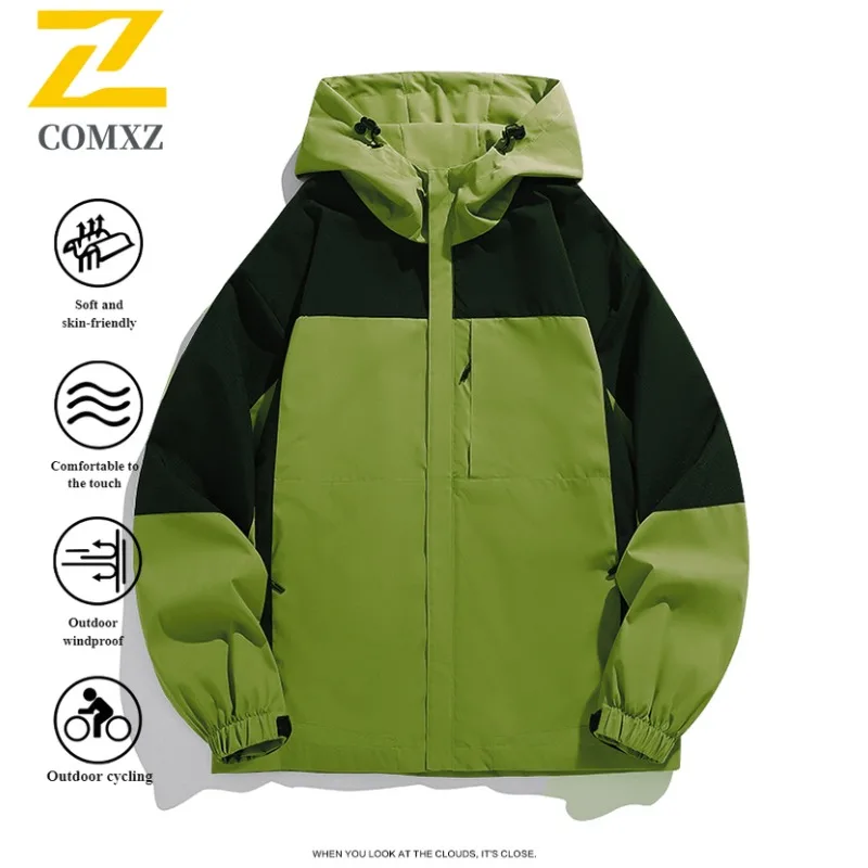 2025 New Men's Workstyle Windbreaker Couple Waterproof Hiking Jacket Outdoor Coat Windproof Tech PolarCore Camping Hiking