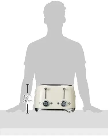 Style Retro Aesthetic 4 Slice Toaster 6 Presets Extra Wide Slots Cream 3
