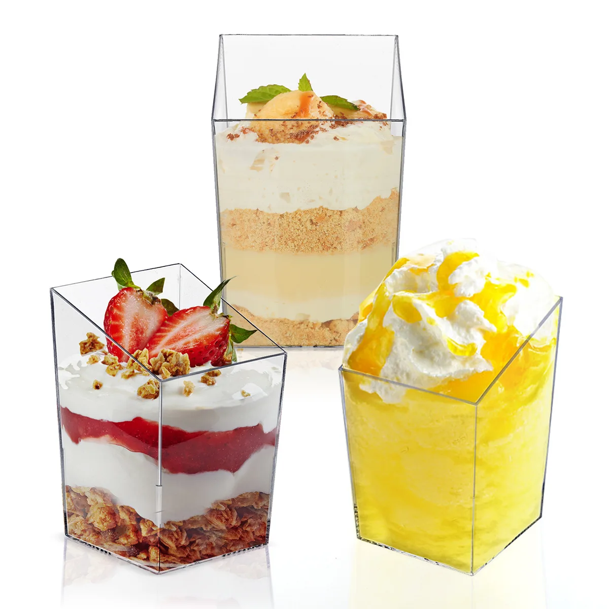 80ml Plastic Mini Ice Cream Dessert Cup Tableware Mousse Cup Jelly Yogurt Dessert Christmas party Supplied